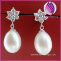 high quality 925 silver freshwater pearls teardrop earring